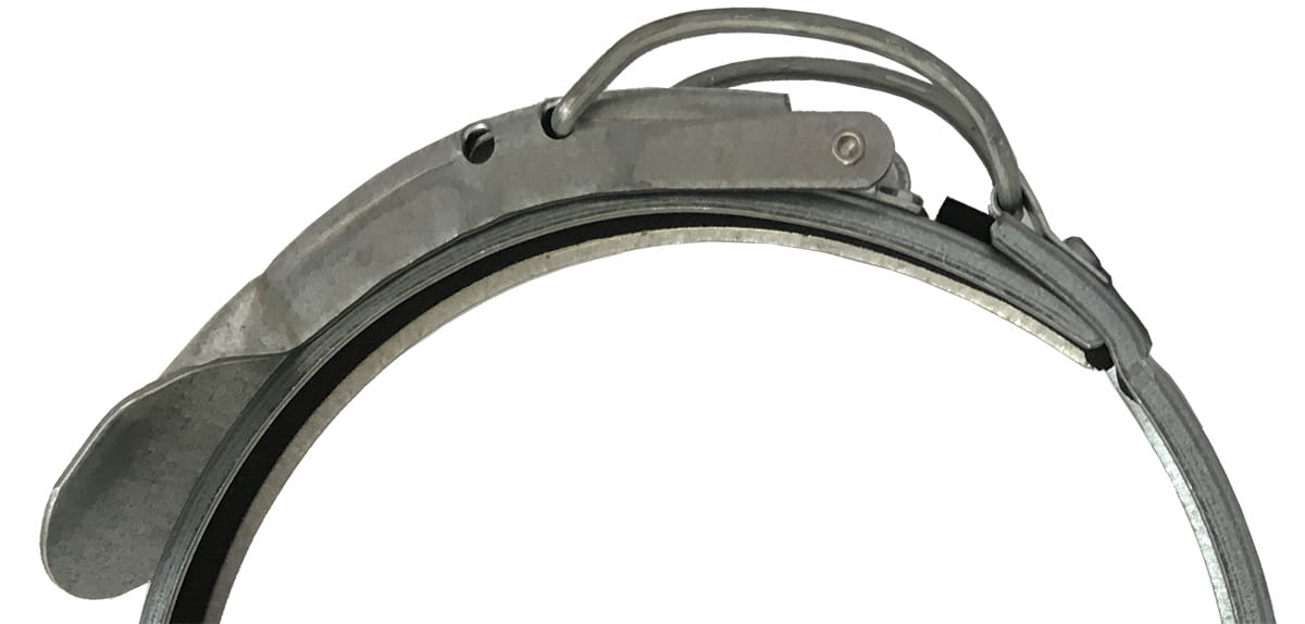 overlap design and handle of Nordfab Quick-Fit Clamp